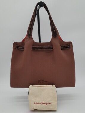 Salvatore Ferragamo Brown Leather Tote Bag